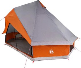 vidaXL Családi Tipi sátor Tipi Szürke és narancs 400 x 346 x 250 cm