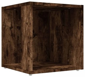 füstös tölgy színű szerelt fa kisasztal 33 x 33 x 34,5 cm
