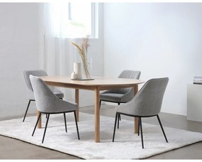 Natúr színű bővíthető étkezőasztal tölgyfa dekoros asztallappal 100x190 cm Gallina – Unique Furniture