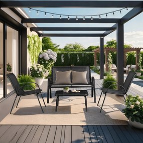 MINNESOTA kerti bútor szett fekete