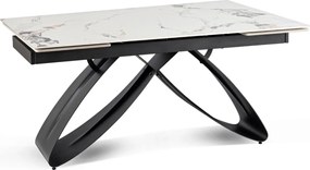 Luigi kerámia kihúzható asztal 160–240 cm, fehér márvány/fekete színben