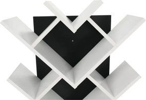 könyvespolc, fehér/fekete, VEVEY