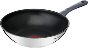 Wok rozsdamentes acél serpenyő fedővel-tapadásmentes felülettel ø 28 cm Daily Cook G7309955 – Tefal