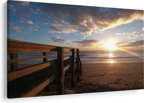 A móló, a strand és a tenger képe (90x60 cm)