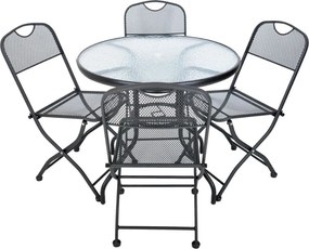 Kerti asztal ZWMT Ø 80 cm fém üveglappal