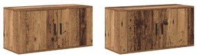 vidaXL Fali TV szekrény szett 2 pcs Öreg fa 80 x 34,5 x 40 cm Faanyag