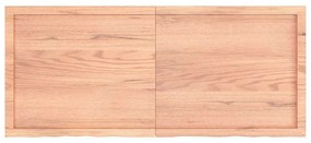 világosbarna kezelt tömör fa fürdőszobai pult 140x60x(2-6) cm