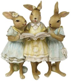 Három olvasó nyusziiskolás húsvéti nyuszi figura
