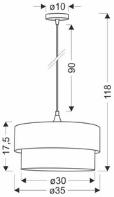 Csillár zsinóron SOLANTO 1xE27/60W/230V zöld/fekete
