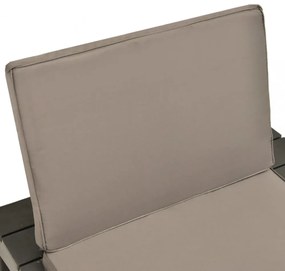 2 db antracitszürke műanyag kerti pihenőszék párnákkal