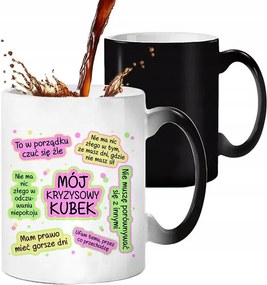 Mágikus Bögre 330ml Fekete Ajándék Válságos Bögre Érdekes Minták Mix