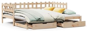 kihúzható heverő fiókokkal matrac nélkül 80 x 200 cm