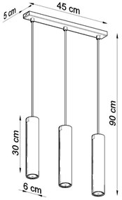 Sollux SL.0329 - Csillár zsinóron LAGOS 3 3xGU10/10W/230V fekete