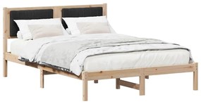 Ágykeret Kárpitozott Fejtámlával Fekete 140 x 190 cm