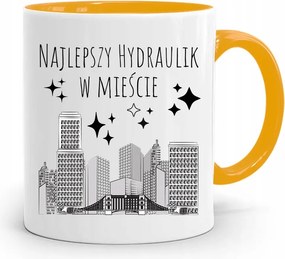 Sárga Bögre Ajándék A Legjobb Vízvezeték Szerelőnek fényképes nyomtatással