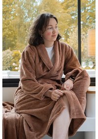 Barna mikroplüss fürdőköpeny L/XL Pippa – Tiseco Home Studio