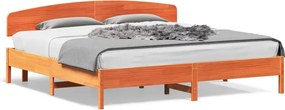 vidaXL viaszbarna tömör fenyőfa ágy matrac nélkül 200 x 200 cm
