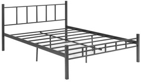 Fémkeretes kétszemélyes ágy ORMEL 120x200 cm, fekete, teherbírás 120 kg
