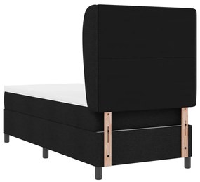Boxspring Ágy Mattal Fekete 100x200 cm Szövet