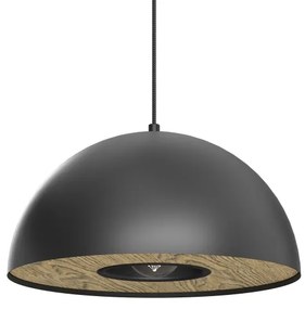 Csillár zsinóron ELGUND 1xE27/15W/230V átm. 35 cm fekete