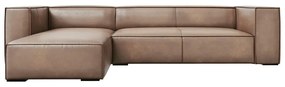 Világosbarna bőr sarokkanapé (bal oldali) Madame – Windsor & Co Sofas