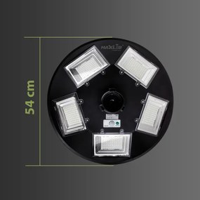 LED Napelemes utcai lámpa érzékelővel LED/22W/6V 6500K IP65 fekete + távirányító