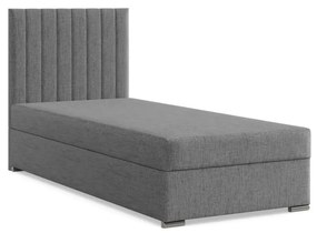 Agen egyszemélyes ágy, szövet, ágyneműtartóval, szürke