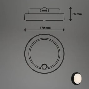 Brilo - LED újratölthető kültéri fali lámpa érzékelővel LED/4W/5V 4400 mAh IP44 fekete