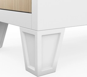 Öltözőszekrény fém munkahelyi mély 2 ajtós fehér/sonoma tölgy, 292x1720x600 mm: BARTEK 1 Plus D600 Eco Design
