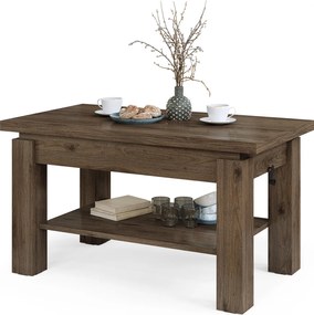 Mazzoni BRAWO Elegáns Dió - NYITHATÓ/MAGASÍTHATÓ DOHÁNYZÓASZTAL POLCCAL ÉTKEZŐASZTALKÉNT IS HASZNÁLHATÓ