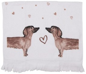 Konyhai pamut kéztörlő tacskó kutyás mintával Dachshund Love