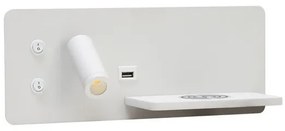 Immax 08285L-LED fali lámpa polccal, USB és vezeték nélküli töltővel, LED/3W/230