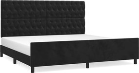 vidaXL fekete bársony ágykeret matrac nélkül 200 x 200 cm
