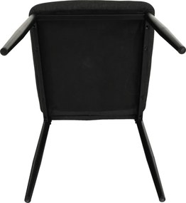 Étkezőszék, sötétszürke szövet/fekete fém, COLETA NOVA