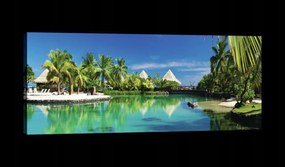 Vászonkép 145x45 Trópusok paradicsom nyaralás lagúna tengerpart pálmafák egzotikus nap