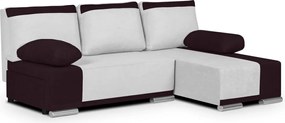 DROP Kinyitható sarokkanapé Fehér/bordó