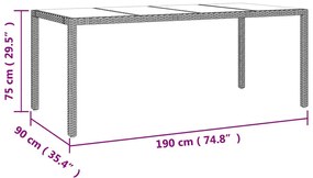 vidaXL 7 részes bézs polyrattan kerti bisztrógarnitúra párnákkal