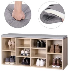 VOREN cipőtároló barna/szürke