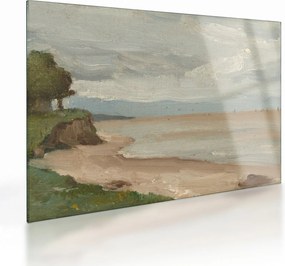 Üveg kép - Jean-Baptiste-Camille Corot, Beach Near Etretat, reprodukciók (70x50 cm)
