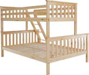 Kinyitható emeleteságy, természetes tűnyalábos fenyő, LUINI