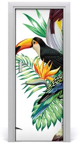 Ajtó tapéta trópusi madarak 75x205 cm