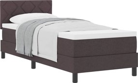 vidaXL Boxrugós ágy matracmal Sötét Barna 80 x 200 cm szövet