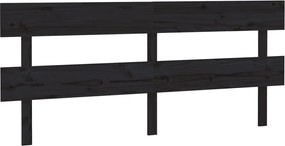 vidaXL fekete tömör fenyőfa ágy fejtámla184x3x81 cm