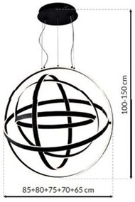LED Csillár zsinóron COPERNICUS 1xLED/260W/230V fekete