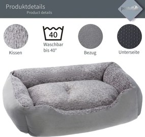 PESTUFF Kutyafekhely  M 65 x 48 x 19 cm szürke