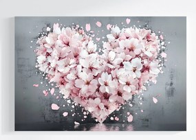 Vászonkép Canvas Akvarell Kompozíció Szív Cseresznye Virágok 60x40