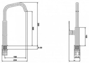 Maroko 05 magasított mosogató csaptelep
