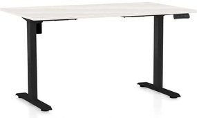 OfficeTech B állítható magasságú asztal, 120 x 80 cm, fekete alap, fehér kőris