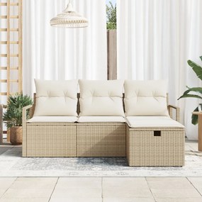 Kerti Kanapé Szett 4 pcs bézs és krémszínű 175 x 117 x 85 cm