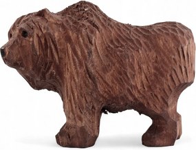 Medve Dekoráció Festett Kézzel Faragott Fa Mackó Figura 10 cm